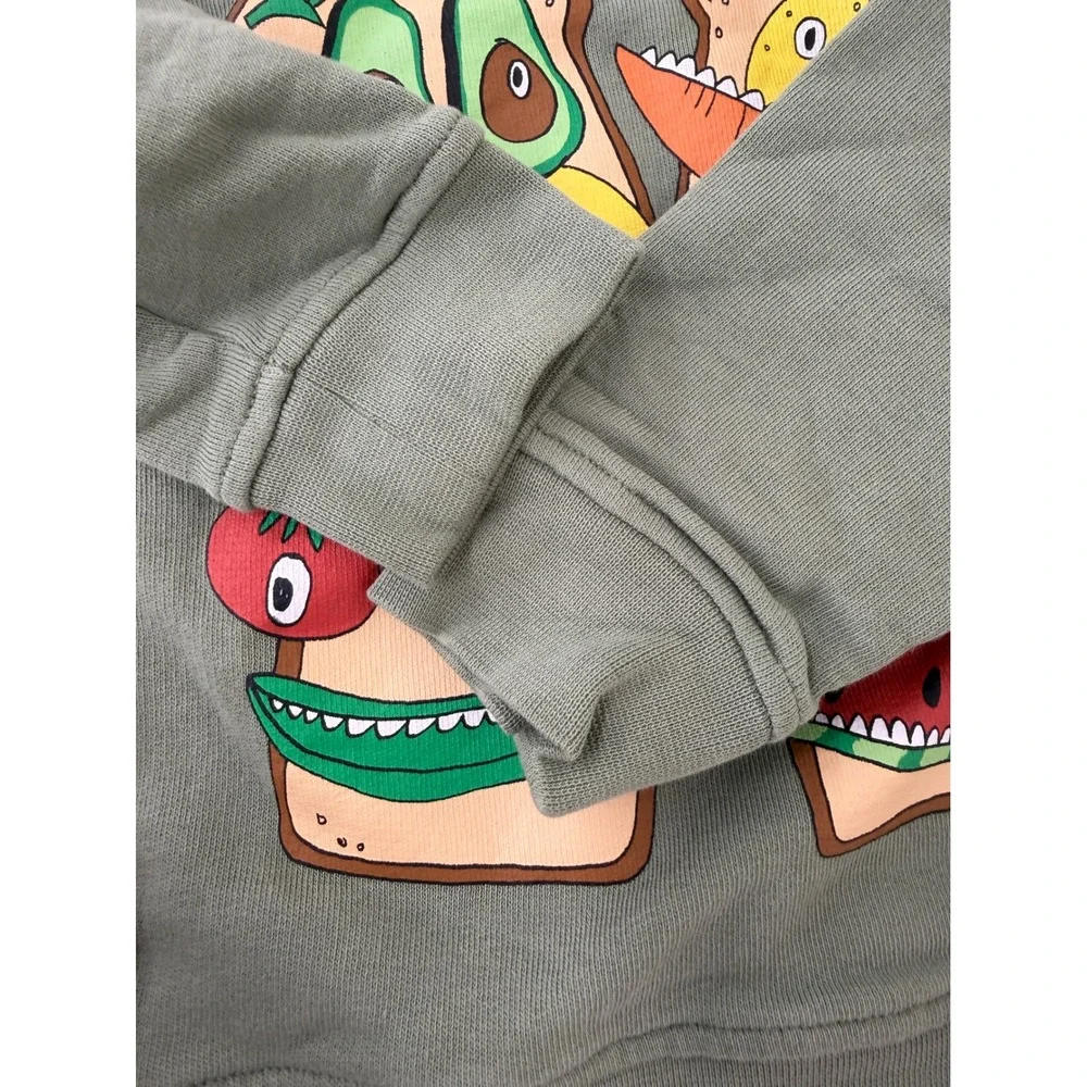 Stella McCartney Kids Sage Green Toast Face Graphic Sweatshirt 2 Years